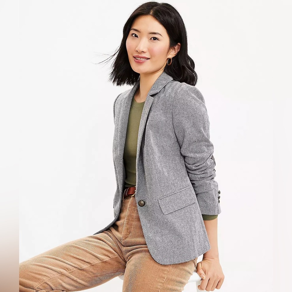 Loft Herringbone Knit Blazer - 00P